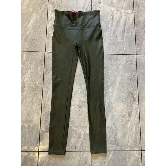 Spanx Leggings Womens Medium Ankle Faux Leather High Rise Stretch Shapewear - Picture 1 of 4